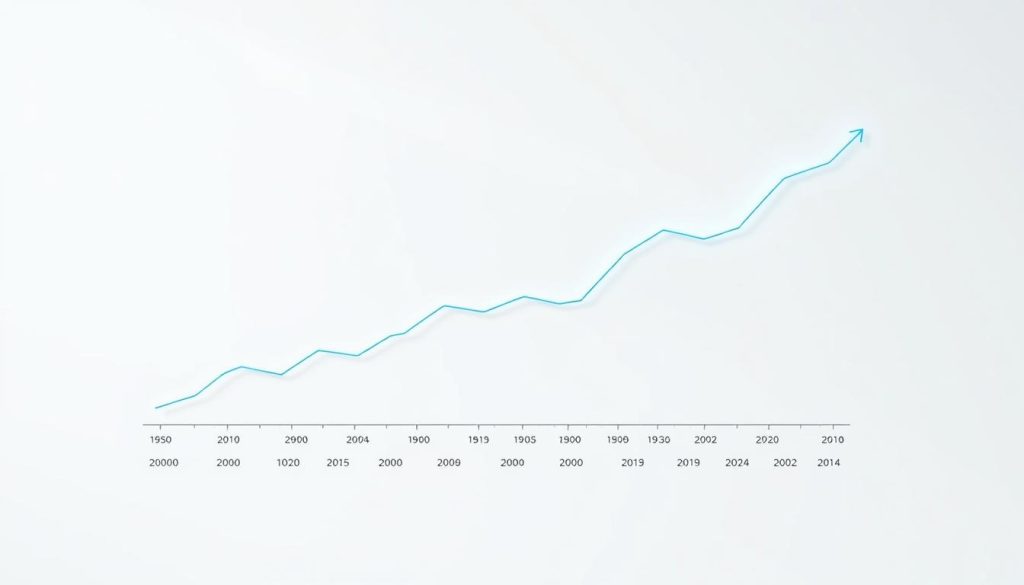 A detailed line graph charting the evolution of the French minimum wage (SMIC Brut Net) over the past decade, presented against a minimalist white background. The graph features smooth, fluid lines in a cool blue hue, with subtle tick marks and labels. The overall aesthetic is modern, clean, and data-driven, conveying a sense of forward progress and positive future outlook for the SMIC. The lighting is soft and even, creating a sense of clarity and transparency. The camera angle is slightly elevated, lending an authoritative, informative perspective to the visualization.
